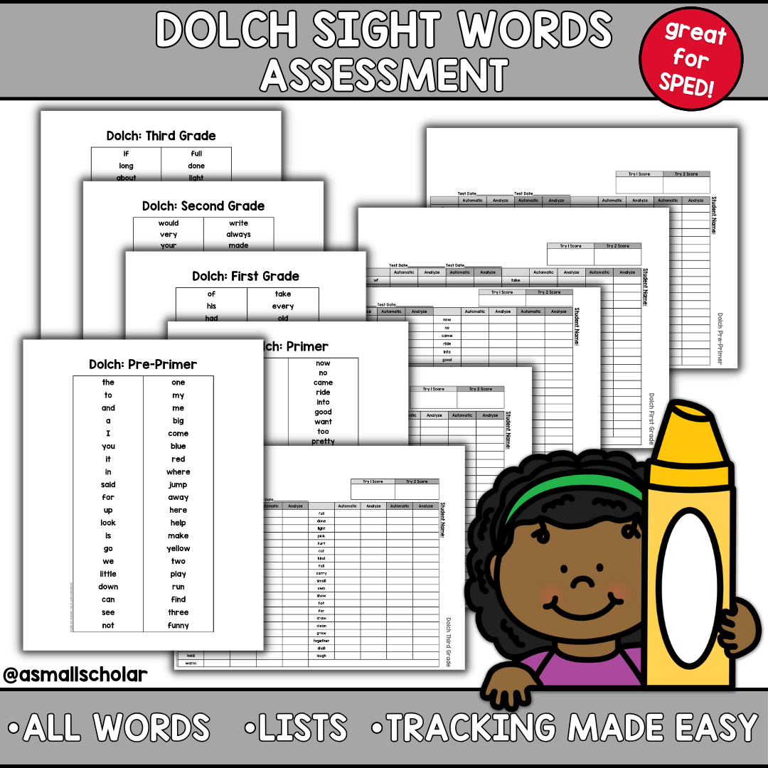 Dolch Sight Words Assessment