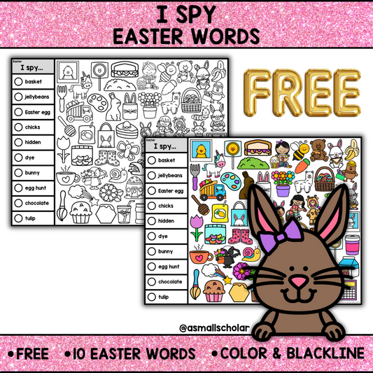 I Spy Easter Words - Easter Read and Find
