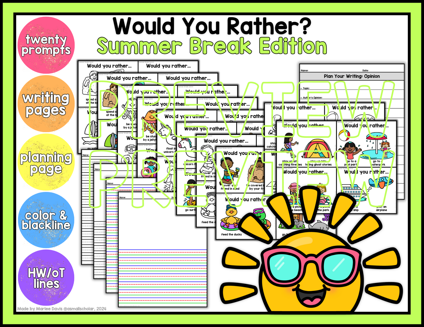 Opinion Writing. Summer Writing. Summer Would You Rather?